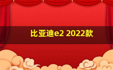 比亚迪e2 2022款